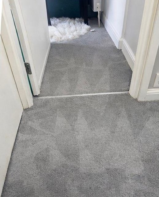 After: hallway carpet clean and even with no trace of the stain