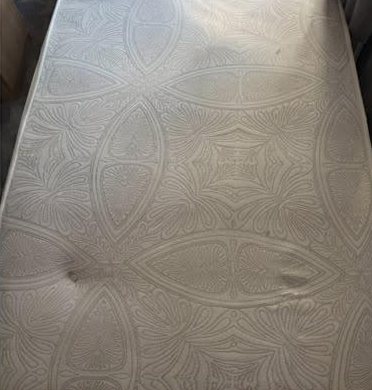 After: the cot mattress clean and bright with the stain removed